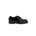 Derbies à lacets bout carré cuir noir logo triangle