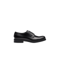 Chaussures à lacets Derbies cuir brossé noir logo talon