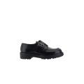 Derbies à lacets cuir brossé noir boucle semelle crantée