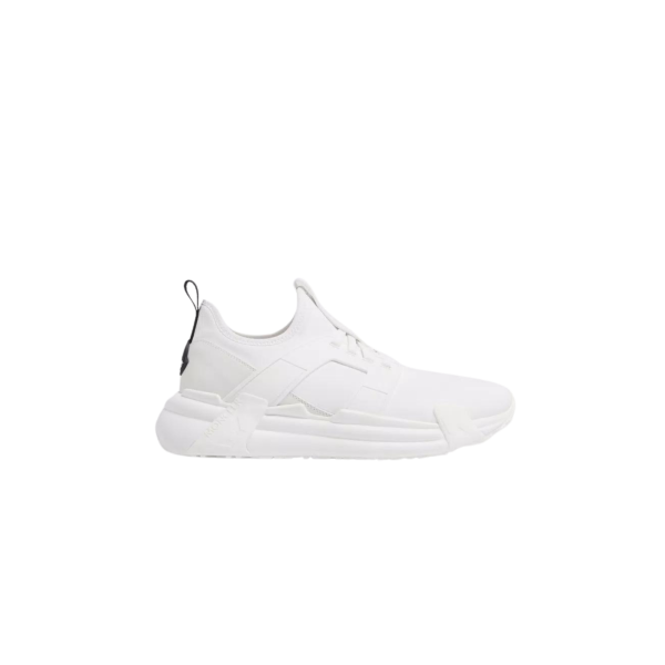 Sneakers baskets MONCLER Lunarove blanc languette logo noir
