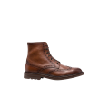 Bottines Lacets Cuir Marron Bout Fleuri