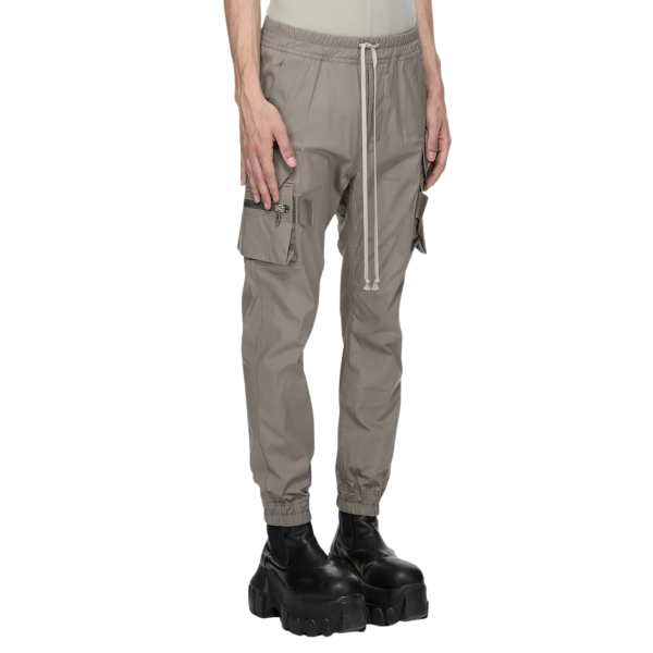 pantalon cargo RICK OWENS Mastodon coton Dark pearl gris beige
