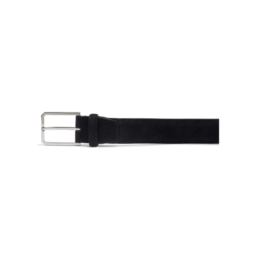 Ceinture réglable SANTONI en cuir suédé daim bleu marine