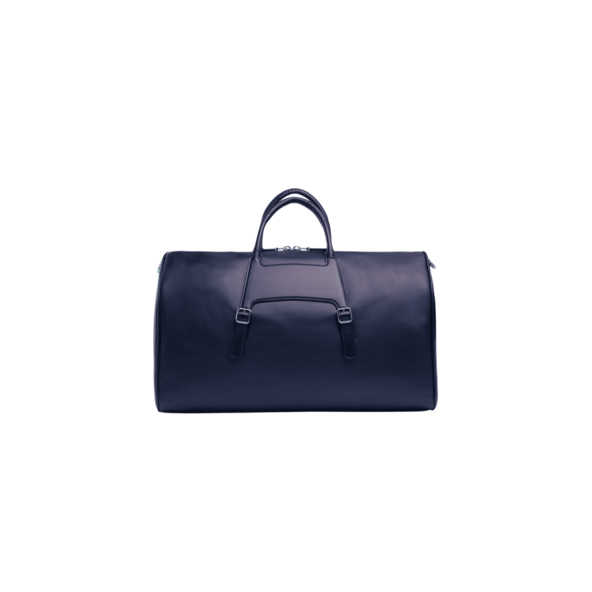 Sac de Voyage 48h SANTONI porté main cuir nylon bleu