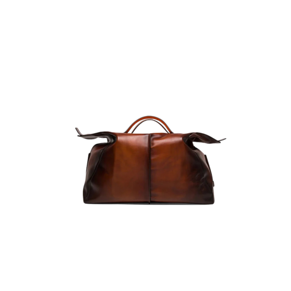 Sac de voyage SANTONI 48h cuir patiné marron