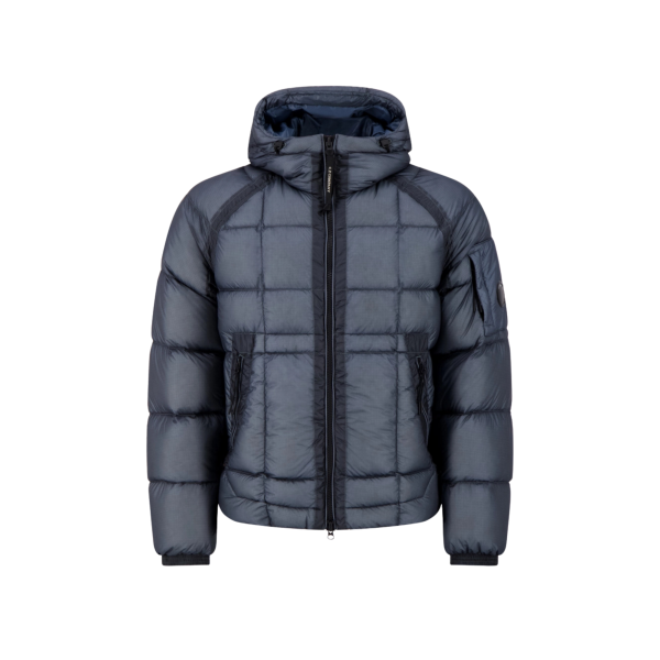 Doudoune CP COMPANY DD Shell micro ripstop en nylon opaque bleu jeans