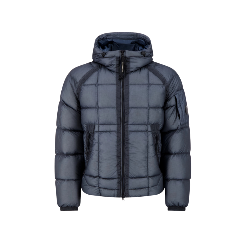 Doudoune CP COMPANY DD Shell micro ripstop en nylon opaque bleu jeans