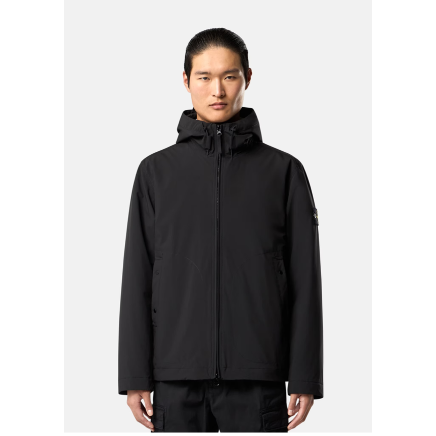 Veste coupe vent à capuche STONE ISLAND nylon déperlant Shell noir