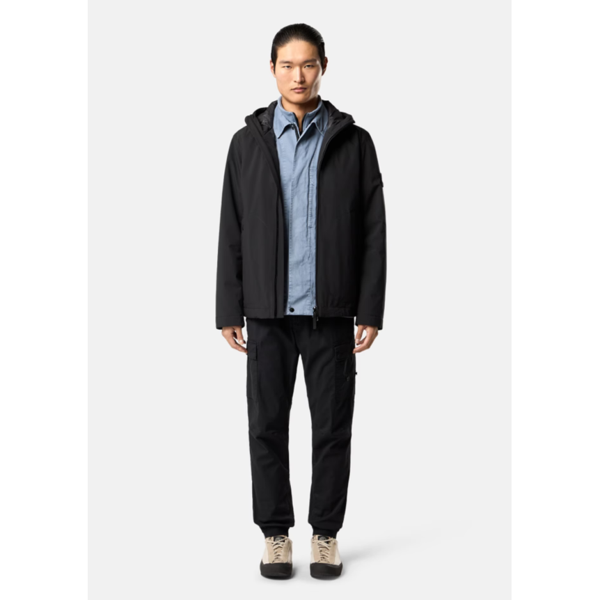 Veste coupe vent à capuche STONE ISLAND nylon déperlant Shell noir