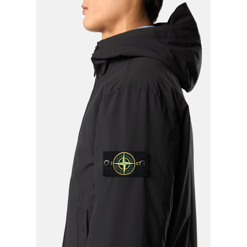 Veste coupe vent à capuche STONE ISLAND nylon déperlant Shell noir