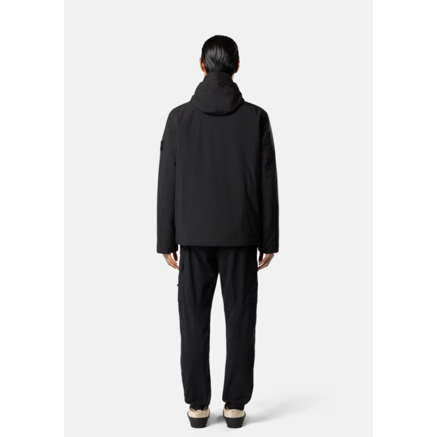 Veste coupe vent à capuche STONE ISLAND nylon déperlant Shell noir