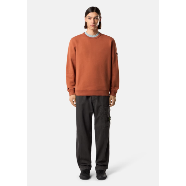Pantalon de survêtement STONE ISLAND cargo ample sergé de coton bio gris anthracite