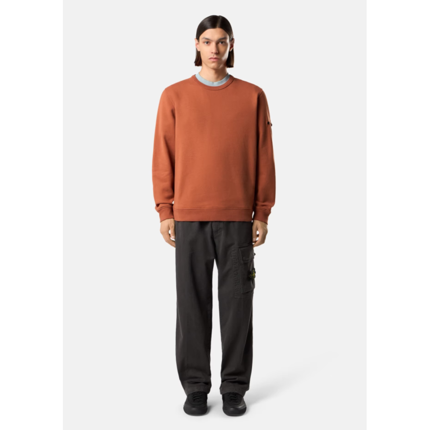 Pantalon de survêtement STONE ISLAND cargo ample sergé de coton bio gris anthracite