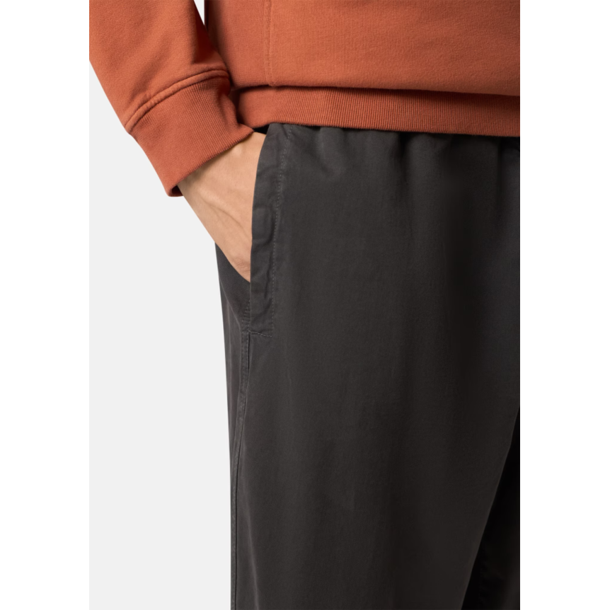 Pantalon de survêtement STONE ISLAND cargo ample sergé de coton bio gris anthracite