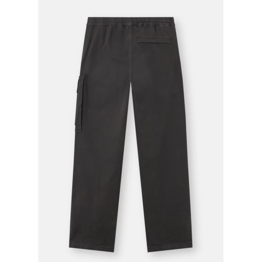 Pantalon de survêtement STONE ISLAND cargo ample sergé de coton bio gris anthracite