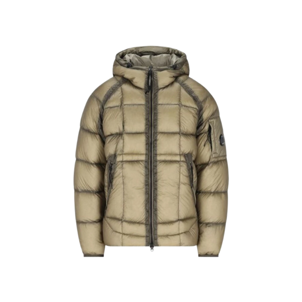 Doudoune CP COMPANY DD Shell micro ripstop en nylon opaque marron taupe