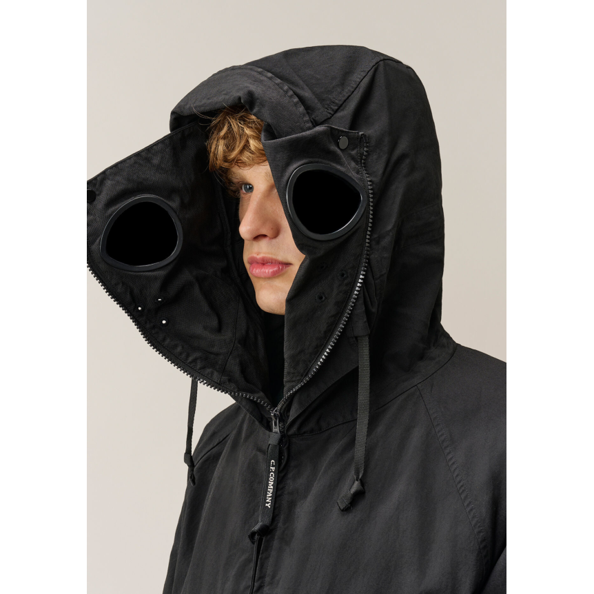 Veste zippée à capuche lunettes CP COMPANY Explorer nylon twill noir