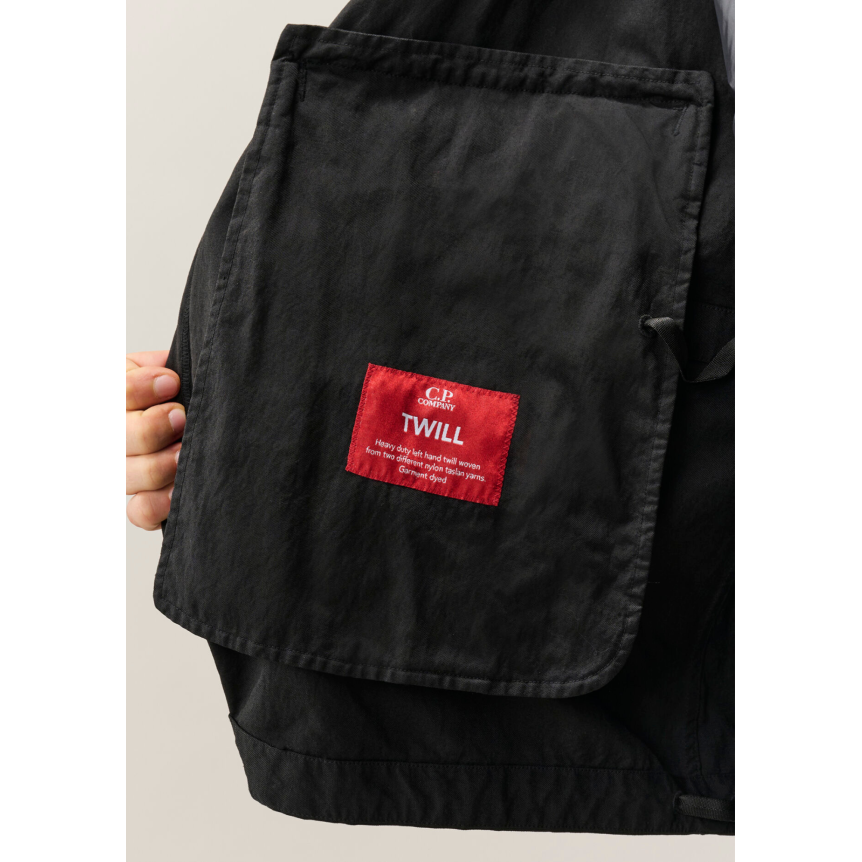 Veste zippée à capuche lunettes CP COMPANY Explorer nylon twill noir