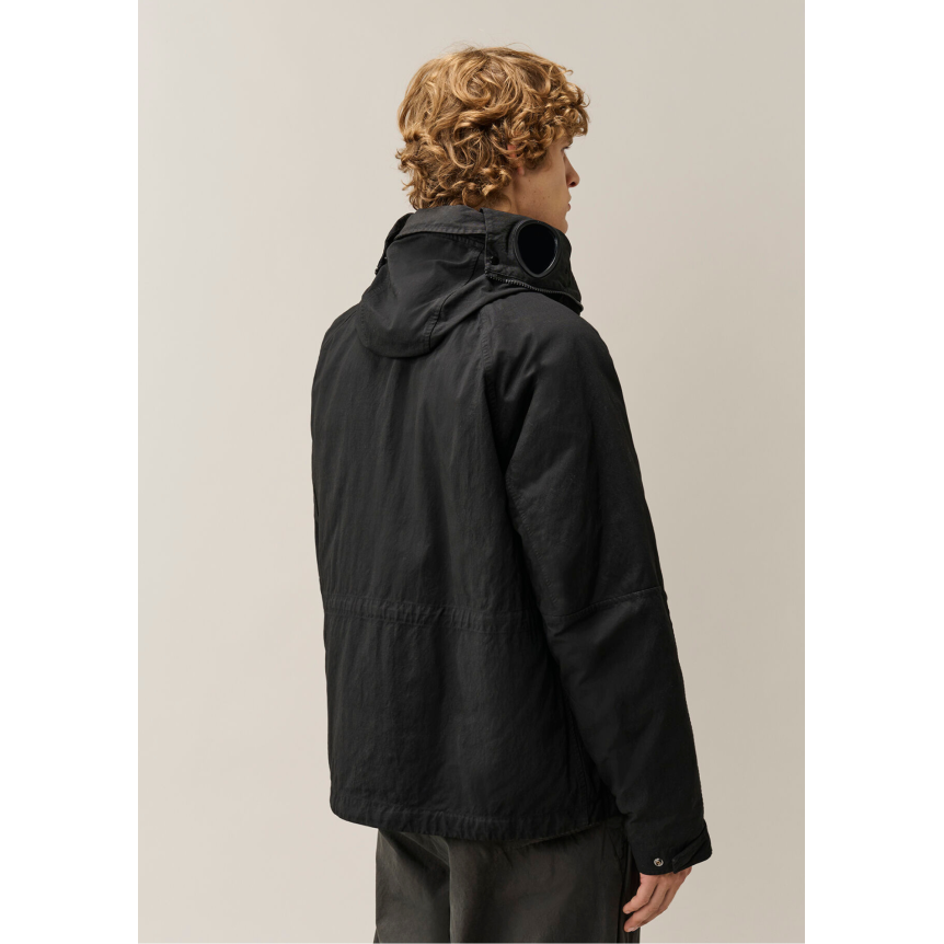 Veste zippée à capuche lunettes CP COMPANY Explorer nylon twill noir