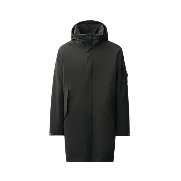 Parka longue zippée à capuche CP COMPANY Shell R nylon noir