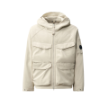Veste zippée à capuche soft shell R polyester recyclé écru gris doublure amovible