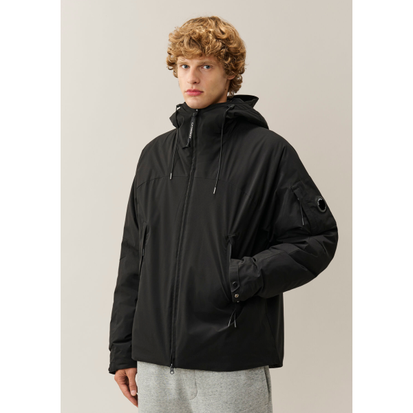 Blouson zippé bomber à capuche  CP COMPANY Pro-Tek Primaloft noir lentillle