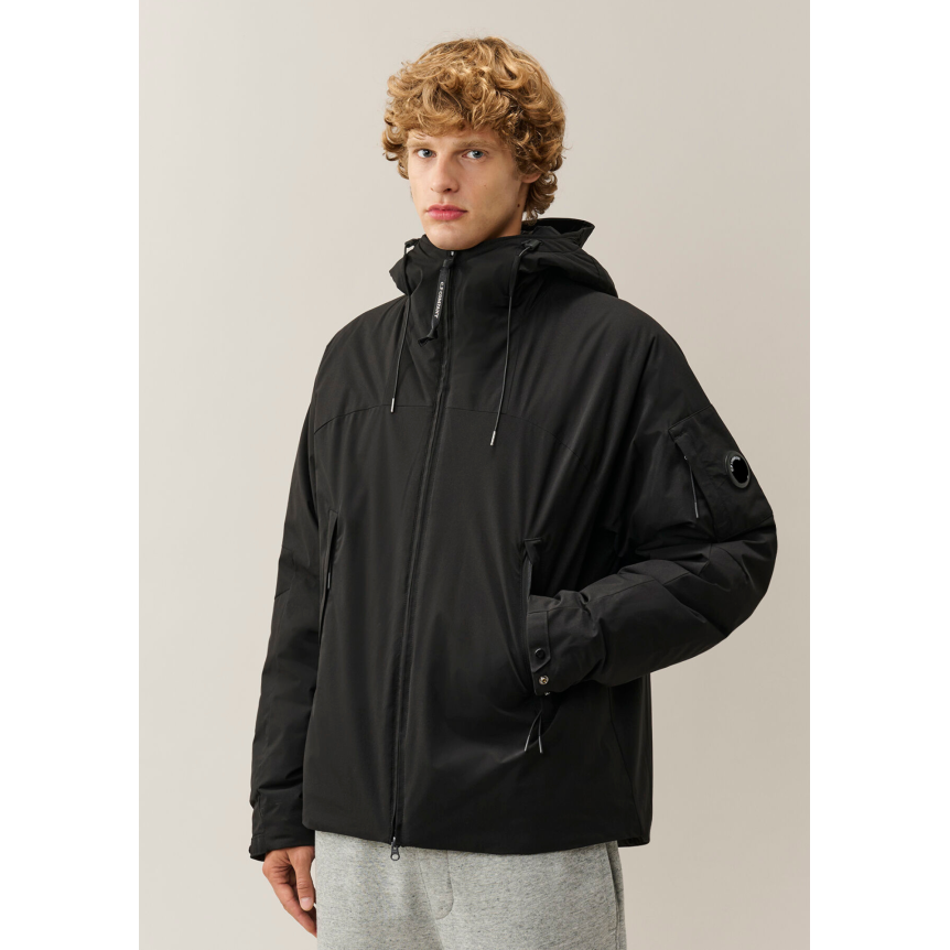 Blouson zippé bomber à capuche  CP COMPANY Pro-Tek Primaloft noir lentillle