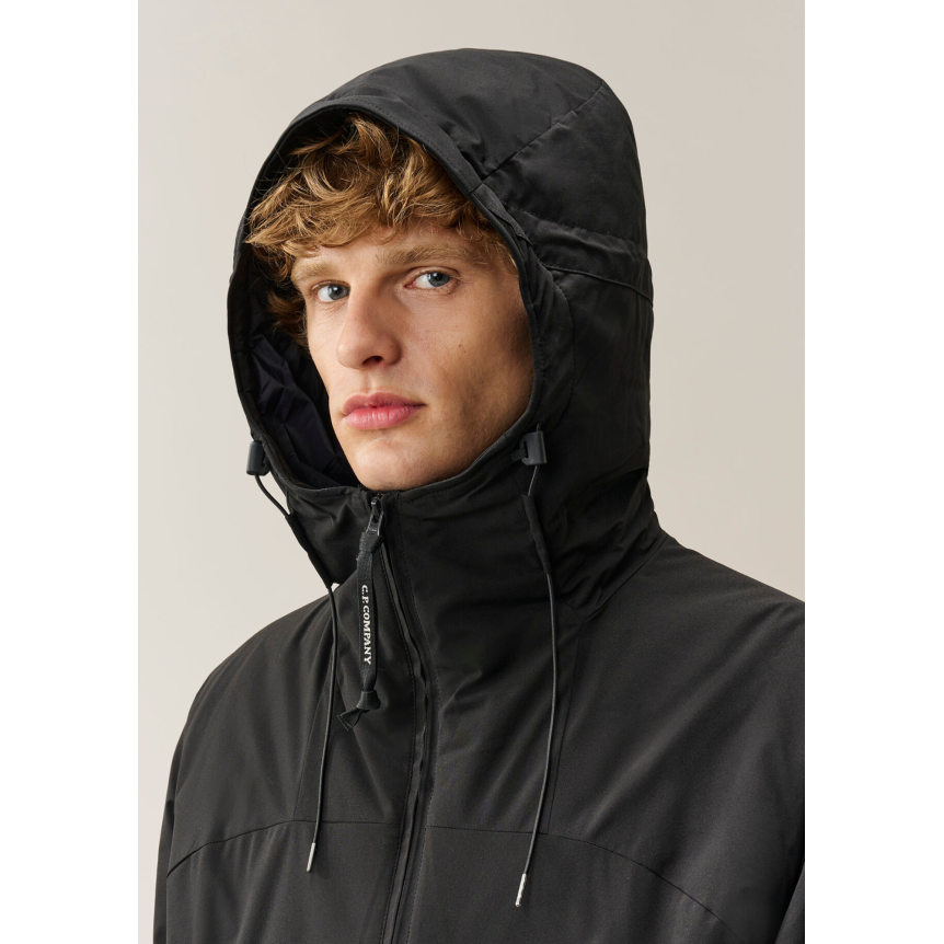 Blouson zippé bomber à capuche  CP COMPANY Pro-Tek Primaloft noir lentillle