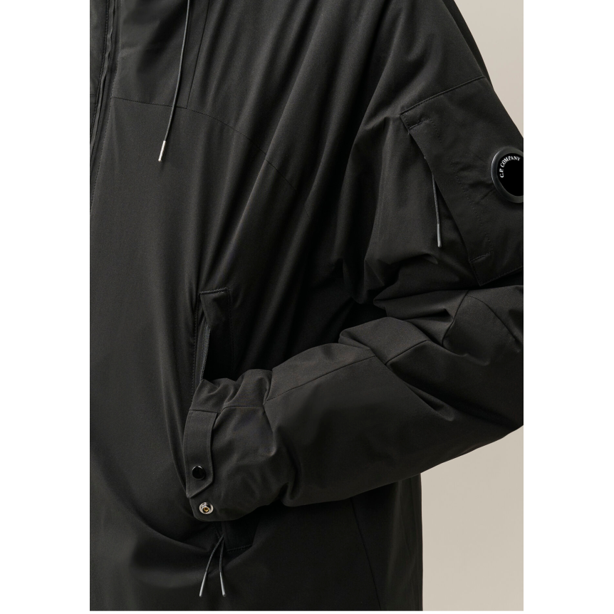 Blouson zippé bomber à capuche  CP COMPANY Pro-Tek Primaloft noir lentillle