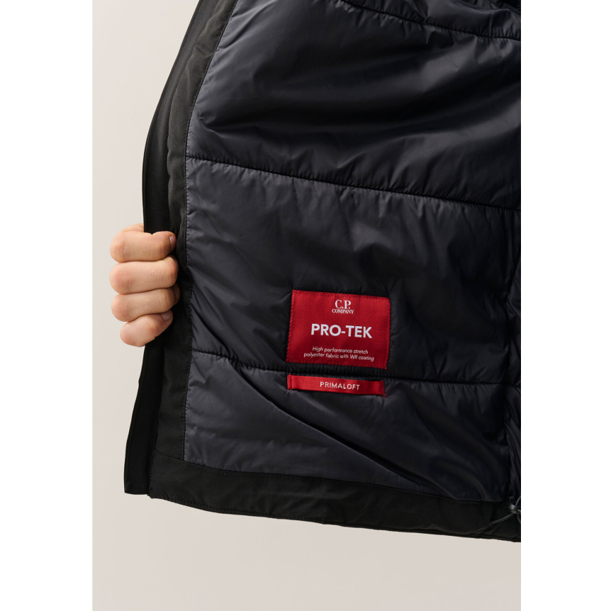 Blouson zippé bomber à capuche  CP COMPANY Pro-Tek Primaloft noir lentillle