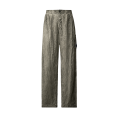 Pantalon cargo Flatt nylon gris noir tie & die poche lentille