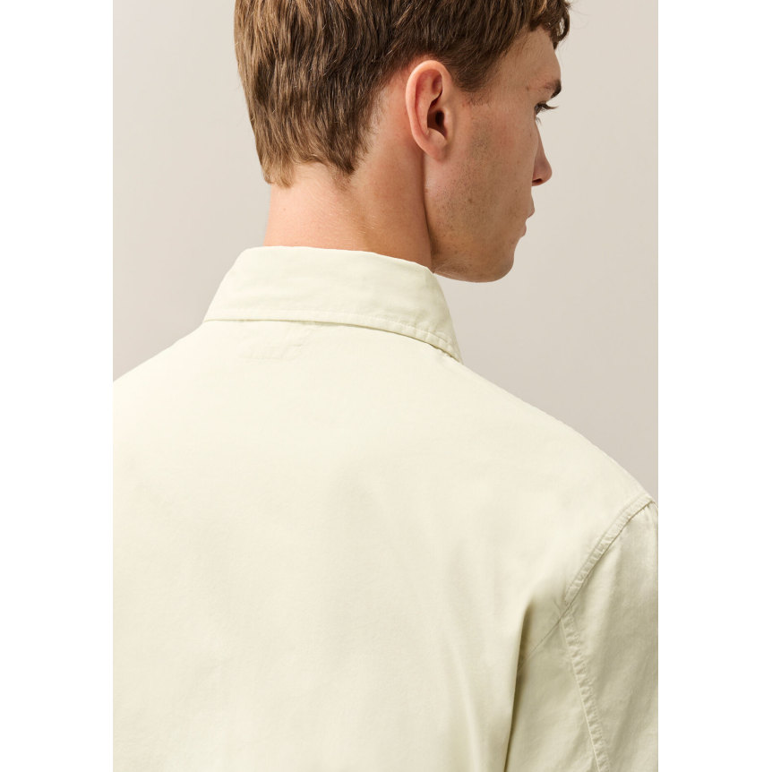 Surchemise zippée CP COMPANY gabardine coton écru poche rabat pression lentille