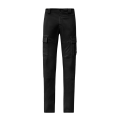 Pantalon Cargo coton satin stretch noir poche rabat lentille