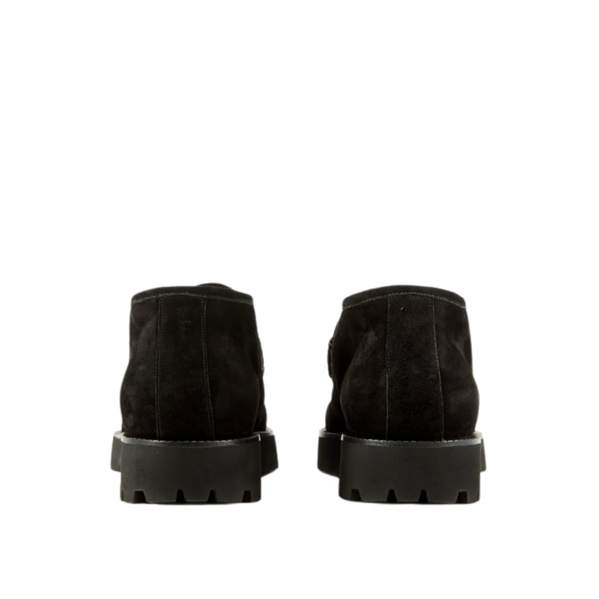 Mocassin VALENTINO V Logo Signature doré en daim noir semelle crantée