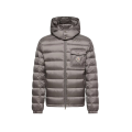 Doudoune courte à capuche Verith nylon gris poche poitrine
