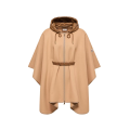 Cape capuche matelassée laine vierge mélangée camel ceinture