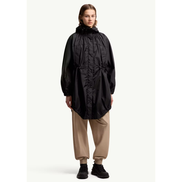 Parka longue MONCLER imperméable à capuche Expression en toile polyamide noir