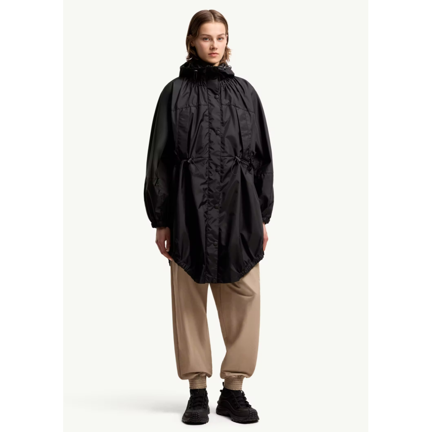 Parka longue MONCLER imperméable à capuche Expression en toile polyamide noir