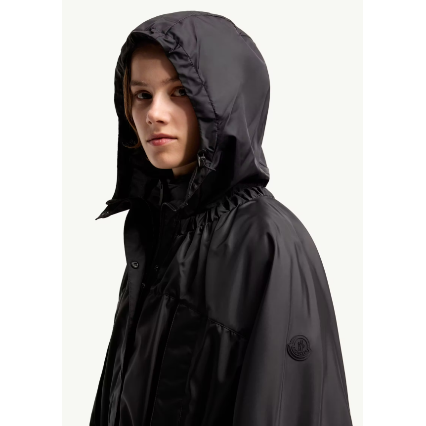 Parka longue MONCLER imperméable à capuche Expression en toile polyamide noir