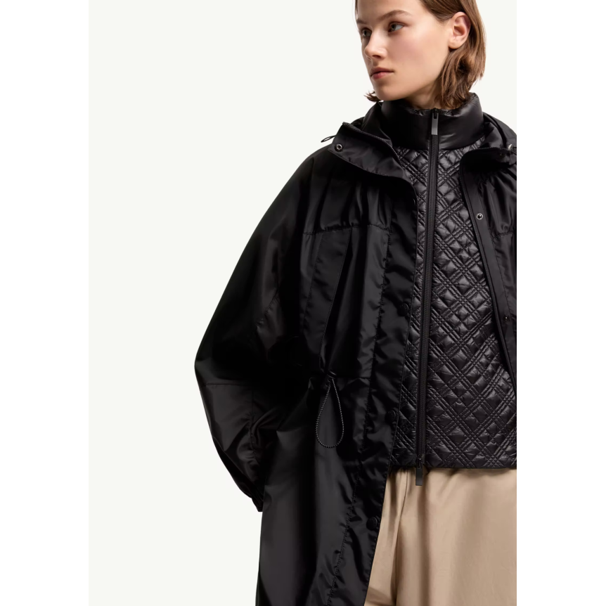 Parka longue MONCLER imperméable à capuche Expression en toile polyamide noir
