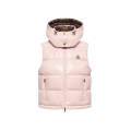 Gilet doudoune sans manche à capuche Niverolle nylon rose