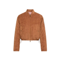 Doudoune courte Blageon en velours côtelé camel réversible nylon rose