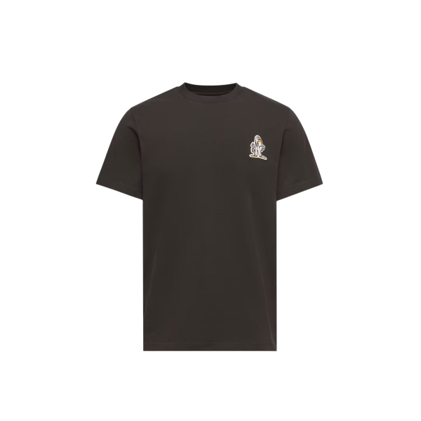 T-shirt manche courte col rond coton noir broderie logo M Duck