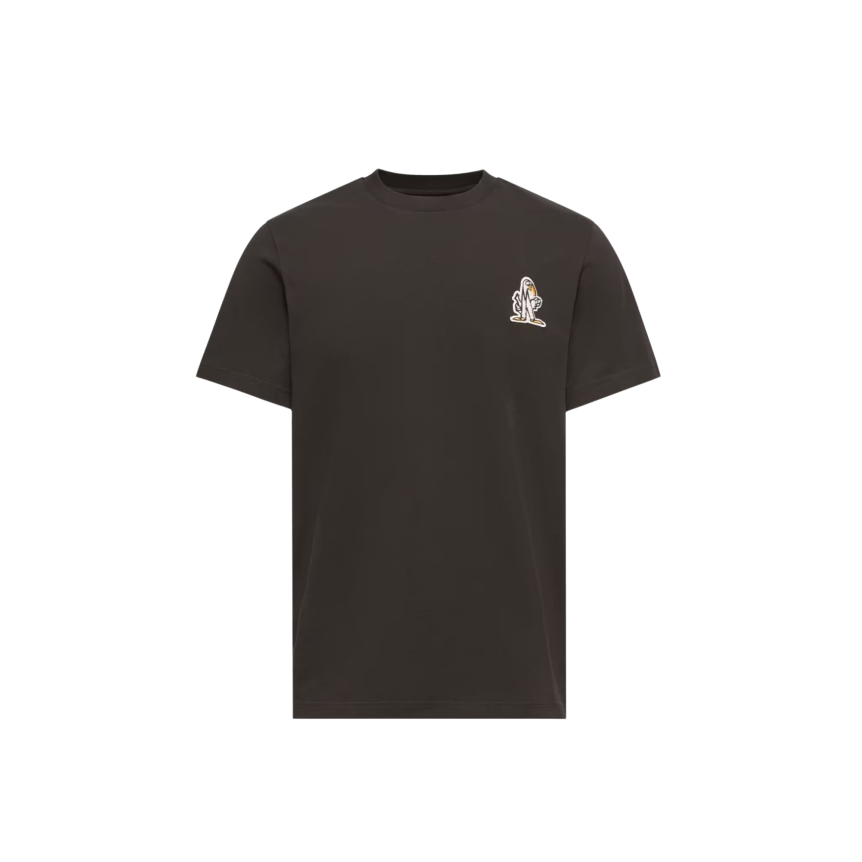 T-shirt manche courte col rond coton noir broderie logo M Duck