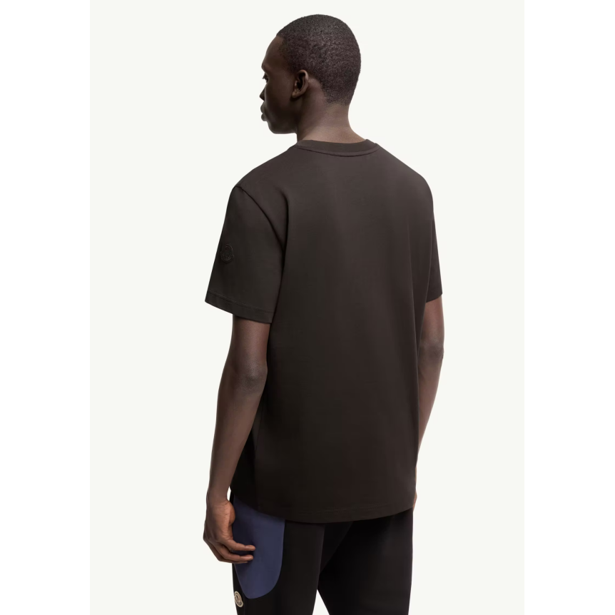 T-shirt manche courte col rond coton noir broderie logo M Duck