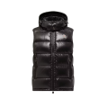 Gilet Doudoune sans manches Bormes à capuche nylon brillant noir