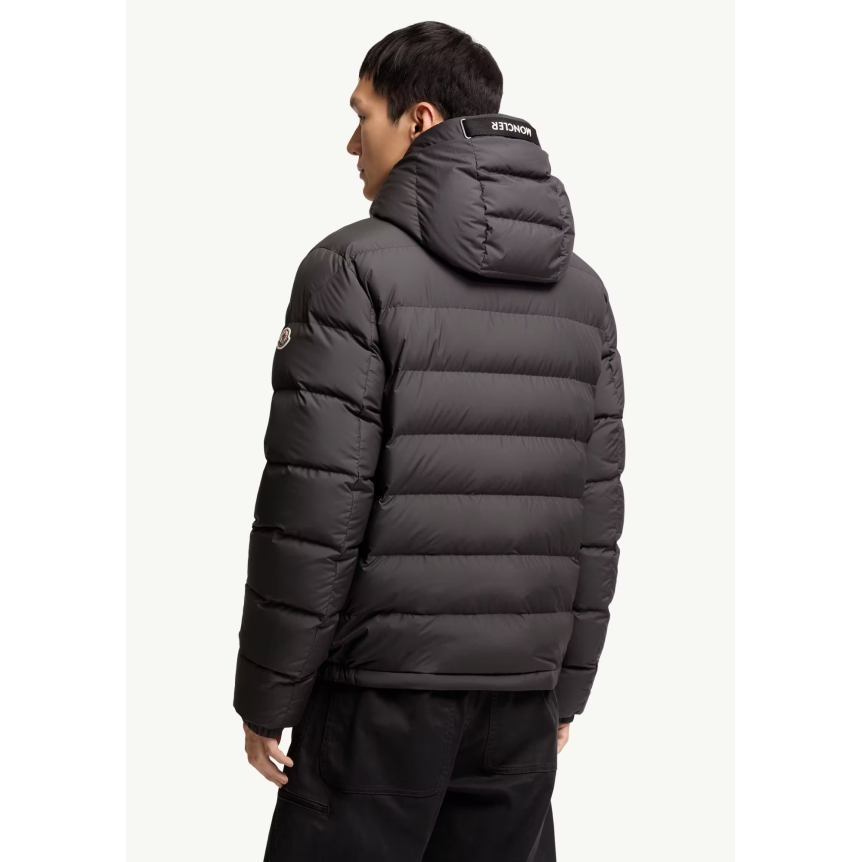 Doudoune à capuche MONCLER Zeflor nylon mat noir cordon