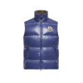 Gilet sans manche Doudoune Belice nylon brillant bleu roi intérieur kaki