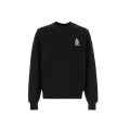 Sweat shirt col rond coton noir broderie logo MonDuck