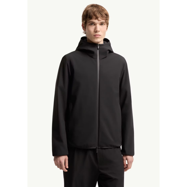Veste coupe vent MONCLER à capuche Ciampolin nylon noir intérieur doudoune